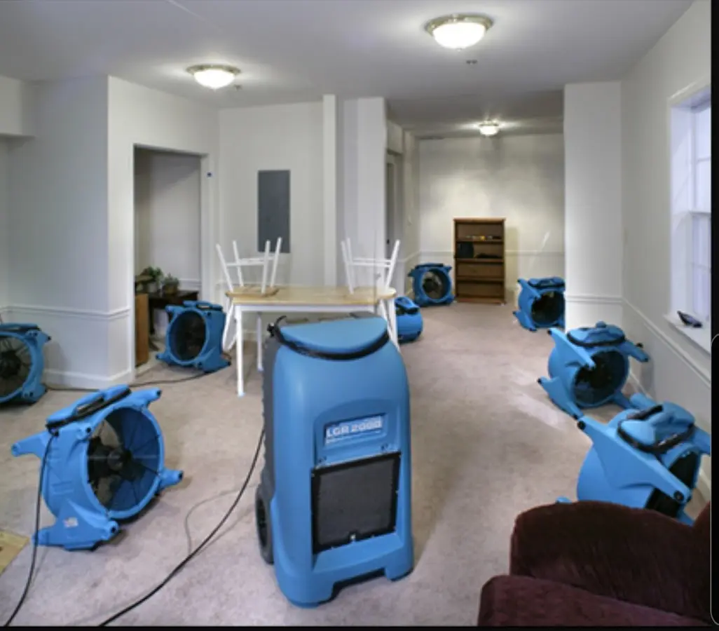 Air movers and dehumidifier setup for Water Extraction & Removal in Stratmoor